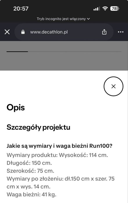 Bieżnia do biegania Domyos Compact Run100