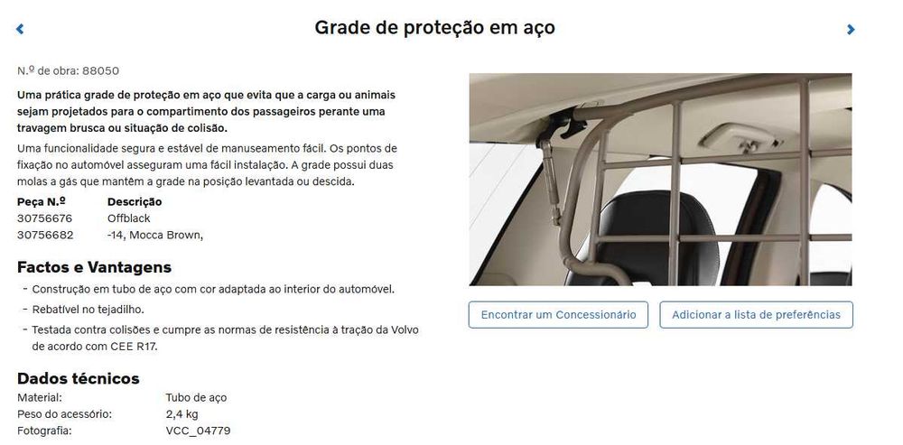 Volvo V60 Grade de proteção em aço (130€)