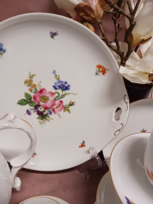 12 osob Furstenberg serwis kawowo-sniadaniowy kwiaty