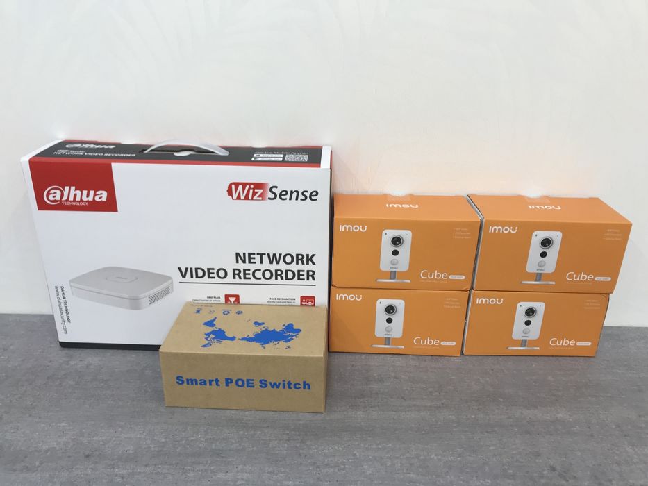 Акция! 2 Mp Комплект iP видеонаблюдения Dahua на 4 ip камеры 2 Мп IMOU