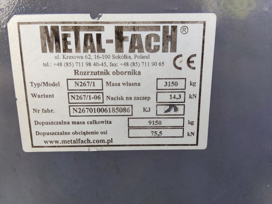 Rorzutnik obornika metal fach n267/1