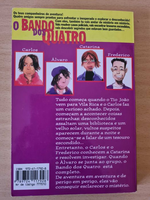 9 livros juvenis da coleção "O Bando dos Quatro" de João Aguiar