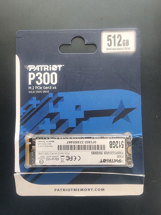 SSD диск Patriot P300 512GB M.2 NVMe (PCIe 3.0 x4)