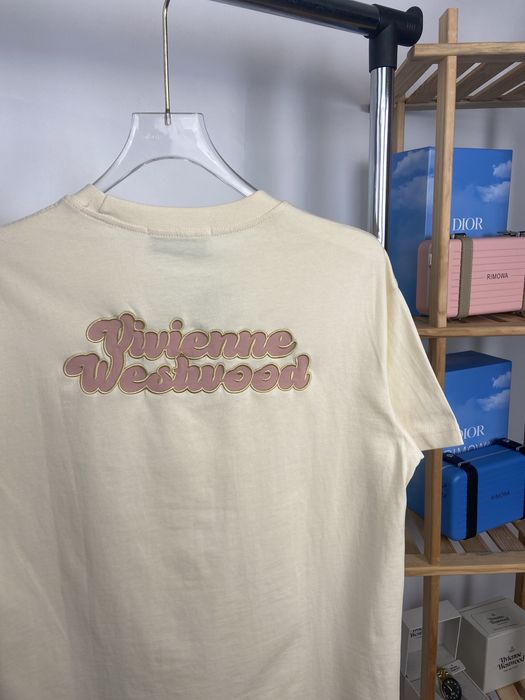 Футболка Vivienne Westwood | Бавовняна Бежева Футболка Вівьен Вествуд