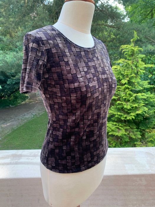 aksamitna bluzka w tłoczoną kratkę, rozm L, St. Bernard