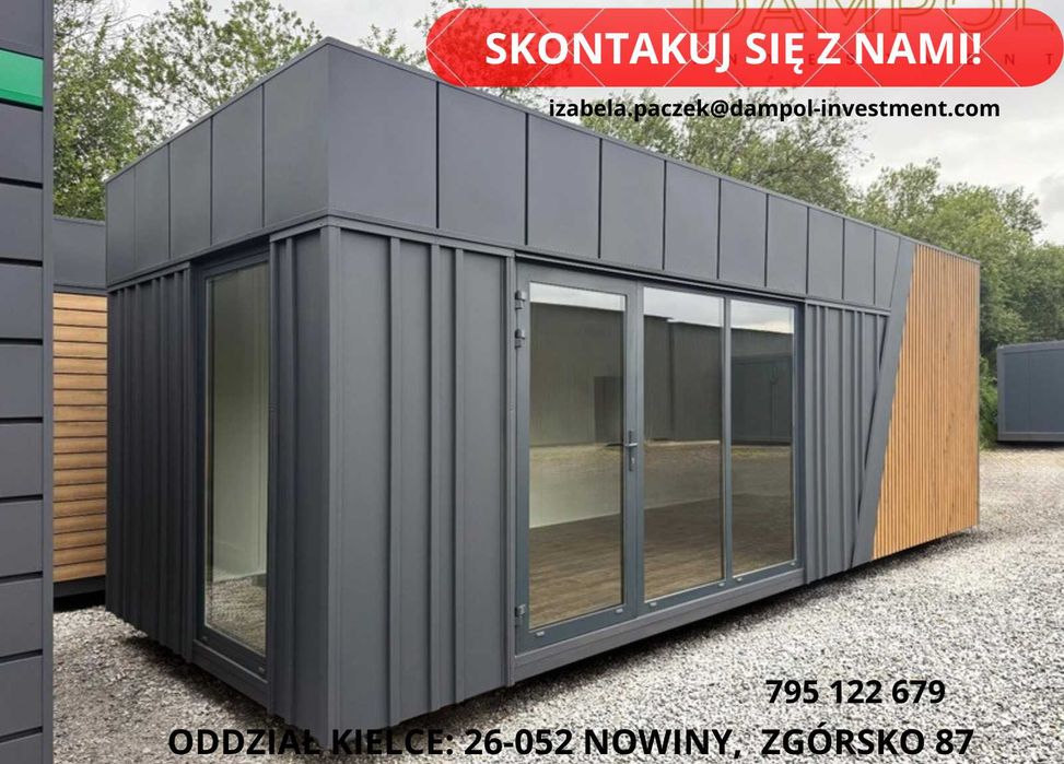 Pawilon/Kontener 8x3 Handlowy Biurowy - Producent szybka realizacja