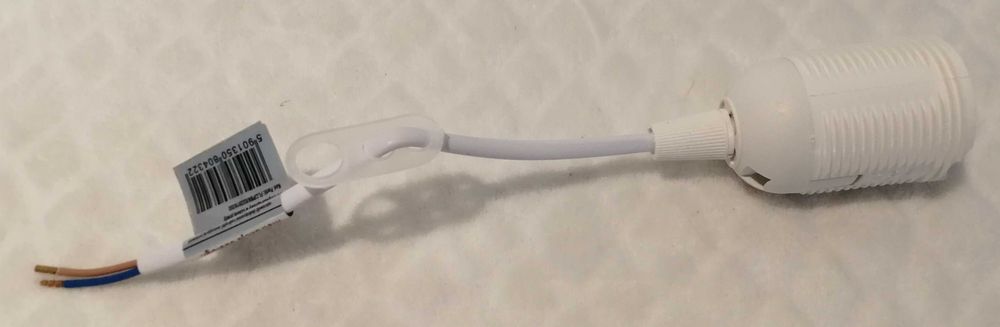 Oprawka budowlana, remontowa, E27, biała, nowa, uszczerbiona