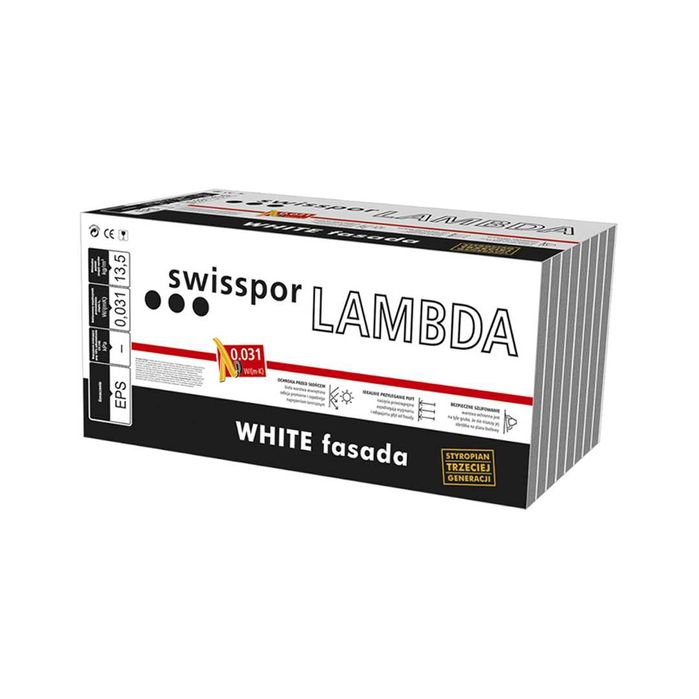 Swisspor Lambda White, styropian fasadowy, lambda 0,031