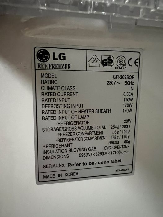 Frigorífico LG combinado