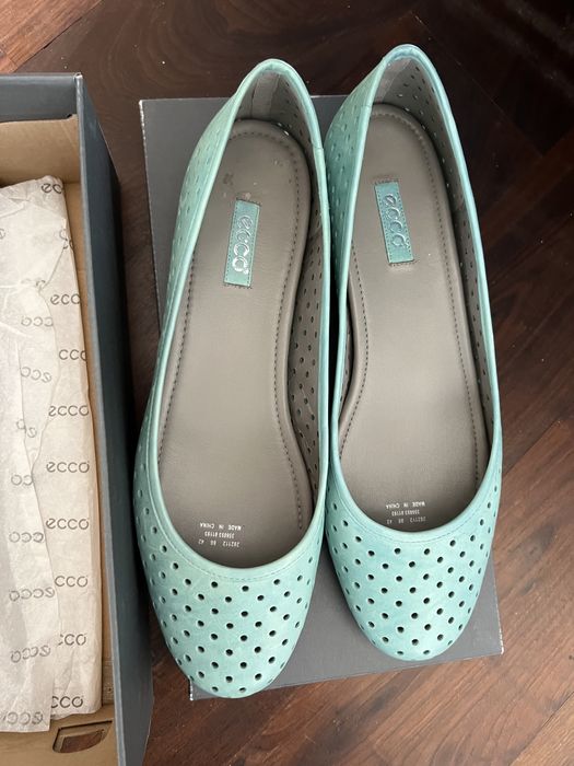 Piękne baleriny Ecco 42 turkus