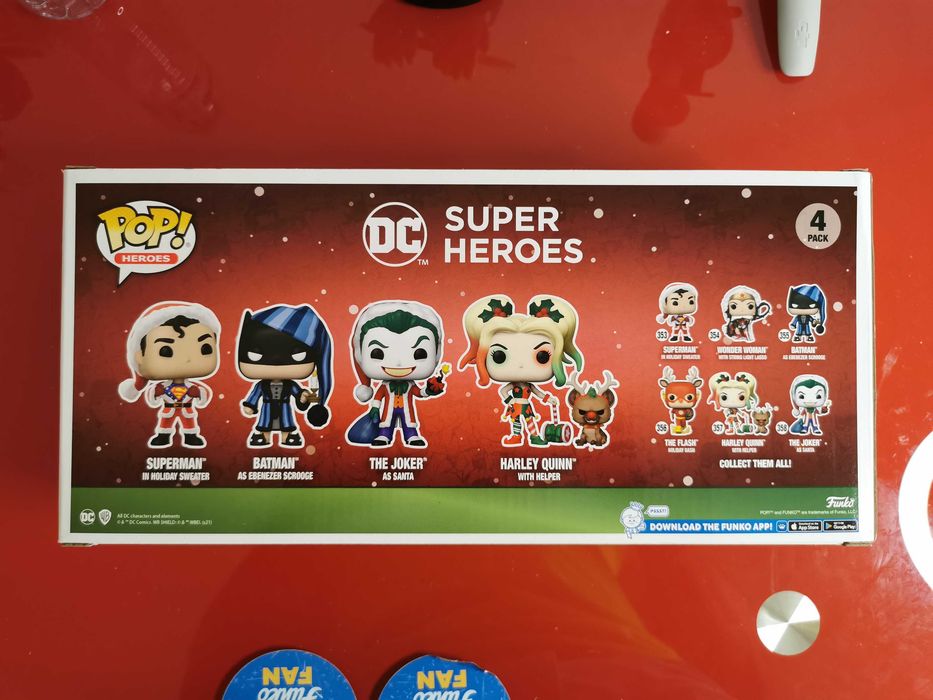 Funko Pop Pack Natal Batman, Superman, Joker, Harley Quinn