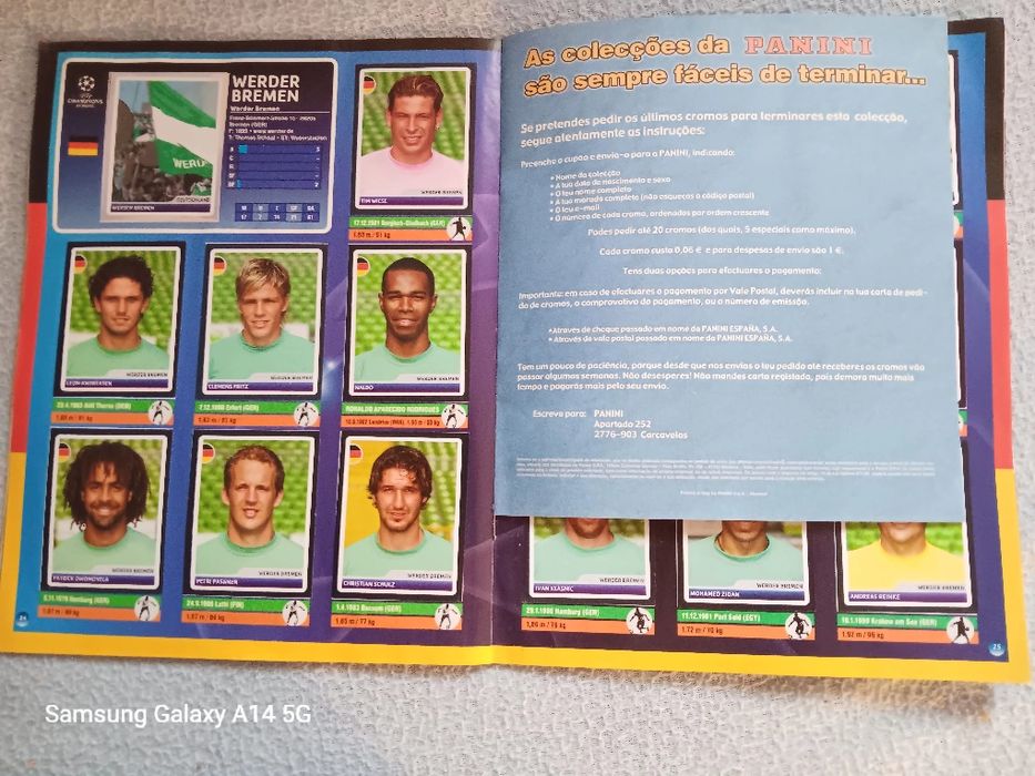 Caderneta de cromos- uefa champions league