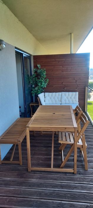 Conjunto exterior jardim( mesa, sofá, banco e cadeiras)