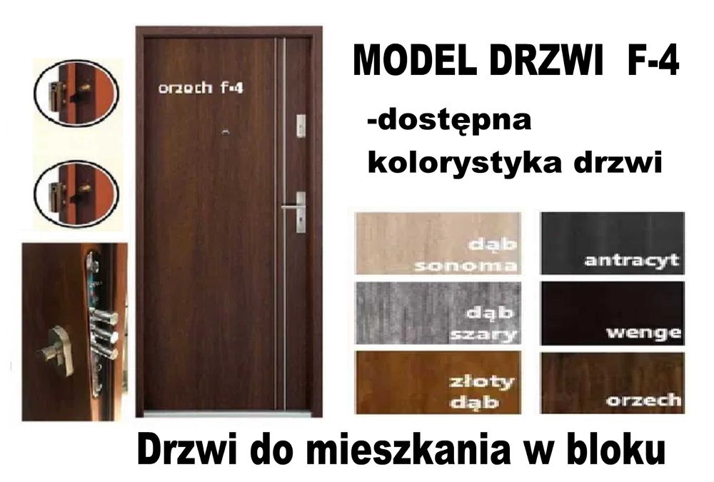 Drzwi  wejściowe - zewnętrzne z MONTAŻEM ,Wyprzedaż!! Polskie do bloku