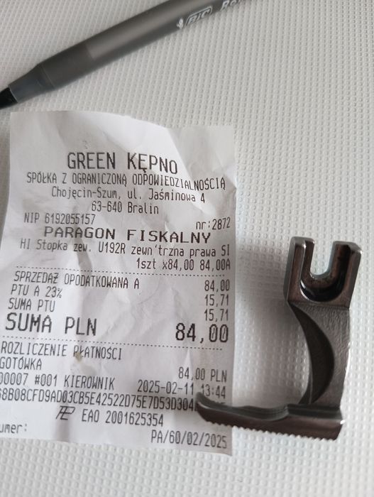 Stopka do maszyny. PÓŁSTOPKA