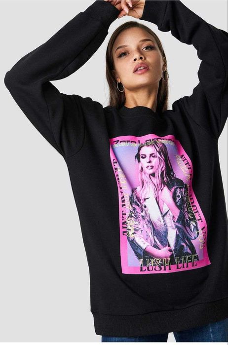 Світшот оверсайз жіночий NA-KD Zara Larsson Чорний S (46-48)