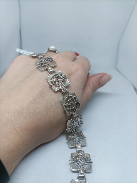 Srebrna bransoletka 925 długość 19,5 cm