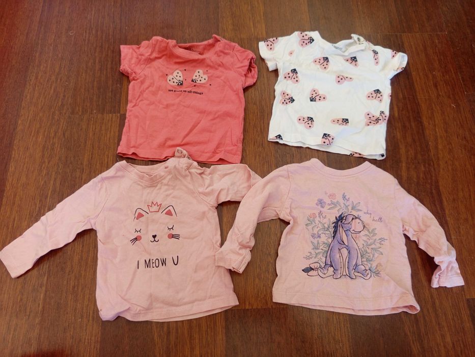 Zestaw  koszulek r. 68 - 2x krótki rękaw , 2x długi rękaw