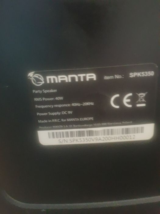 Głośnik Bluetooth Manta Power Audio Flame SPK5350