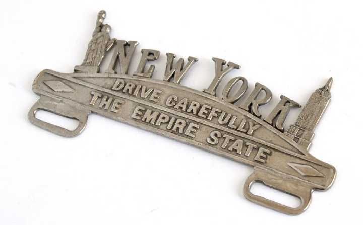 Рамка топпер на номерний знак алюміній панно New York 1990-ті США