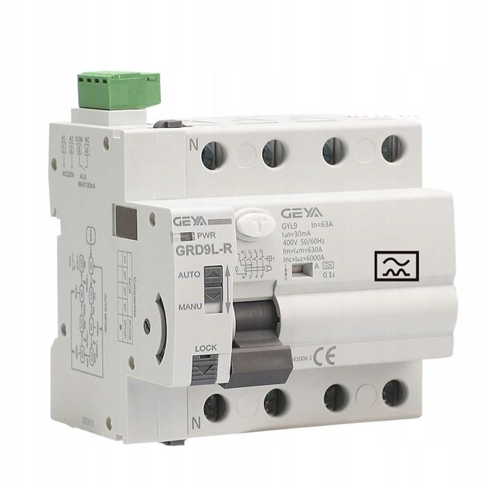 GRD9L-R reklozer z wyłącznikiem RCCB typu A 40,63A 30,100,300ma