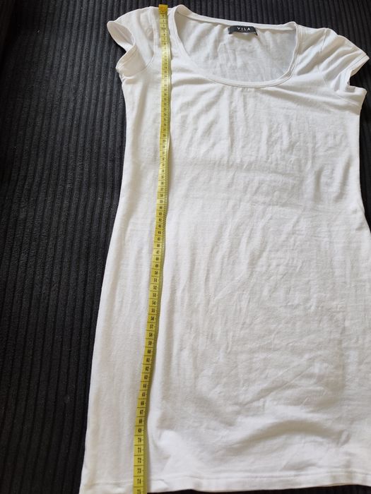 Biały długi t-shirt/sukienka mini - marki Vila