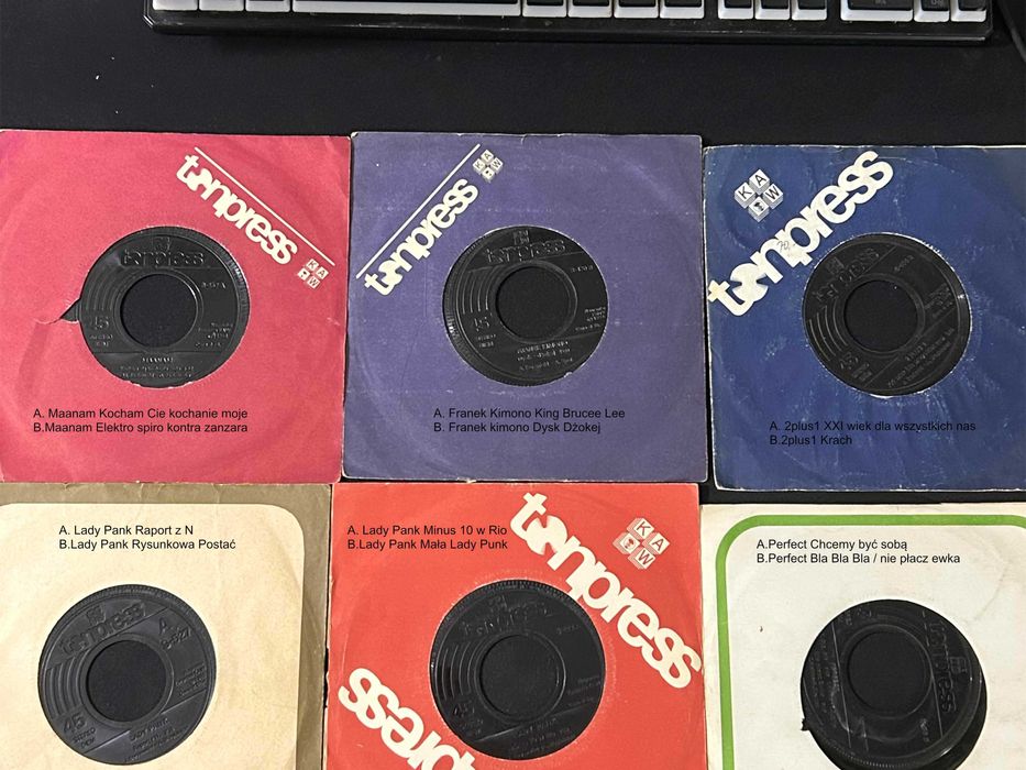 Retro WInyle 5 dużych 15 małych Lady Pank Maanam Wanda i Banda itp