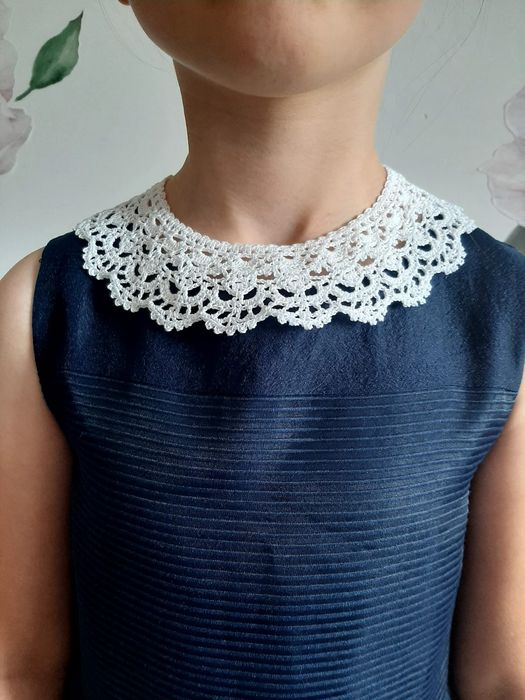 Biały kołnierzyk bawełniany dla dziewczynki