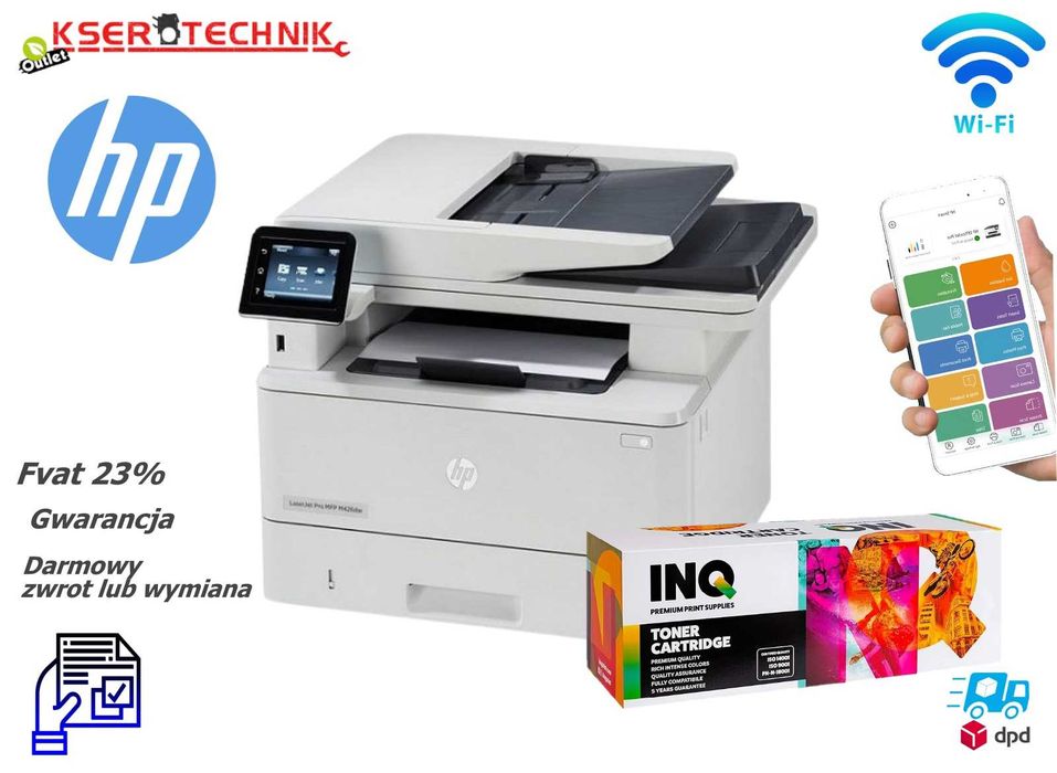 Drukarka laserowa z Wi-Fi oraz Duplex - HP LaserJet Pro M 426 dw