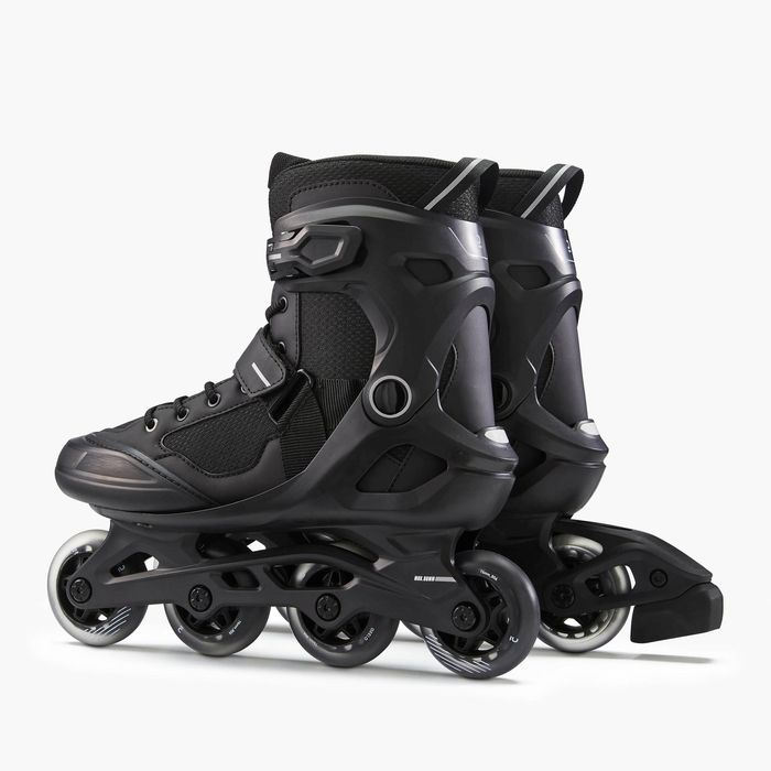 Patins em Linha Adulto FIT100 Preto/Prateado