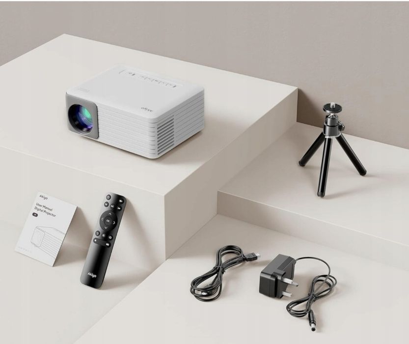 Projektor mini-Led Akiyo Full HD 1080p HDMI kino domowe +pilot+  stat