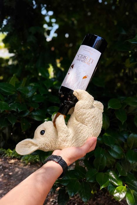 Porta garrafa de vinho coelho 3D — presente original