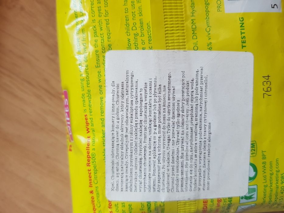 Nowe nawilzane chusteczki odstraszajace komary i inne owady XPEL