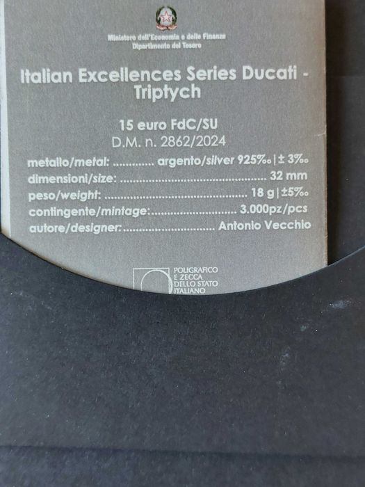 Conjunto 3 Moedas  5€ DUCATI panigale, Ducati 916, Panigale V4