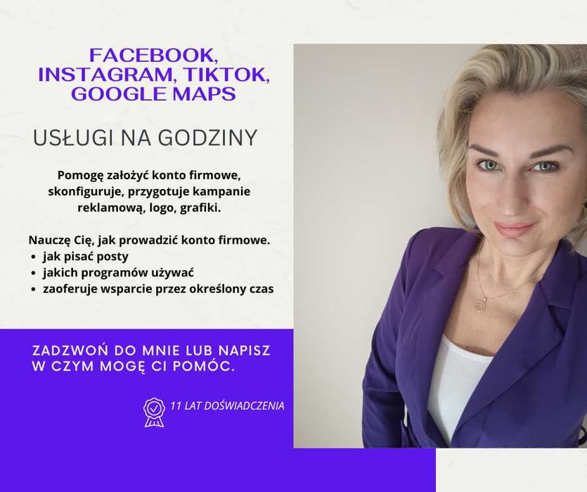 Obsługa social media. Facebook, Instagram, TikTok, Google