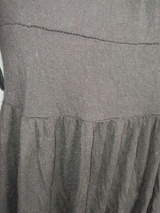 Czarna mini sukienka tunika odcinana pod biustem ciążowa? krótka basic