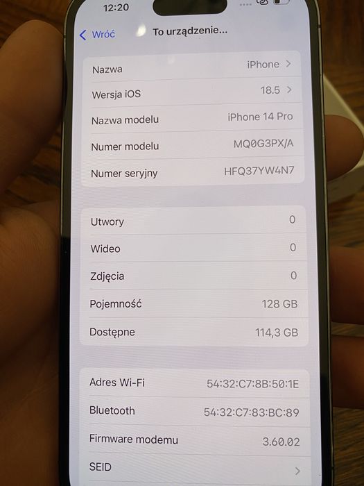 Sprzedam iPhone 14 Pro 128 GB Deep Purple w stanie bardzo dobrym / bliskim ideału.