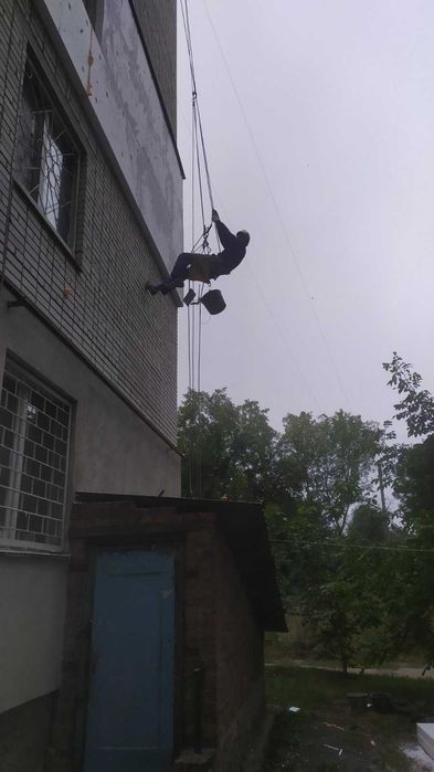 Висотні роботи, альпіністи, высотные работи,  утепление ремонт швов