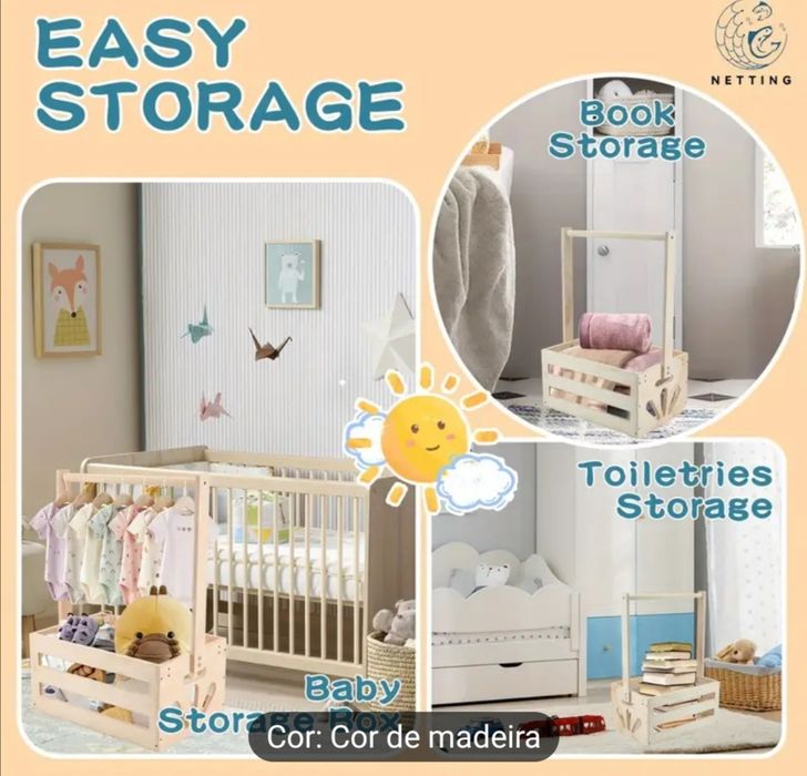 Caixa de madeira com pega NOVA