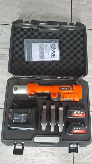 Zaciskarka Elektrohydrauliczna do Rur VEVOR 18V 32kN + Walizka jak NOWA
