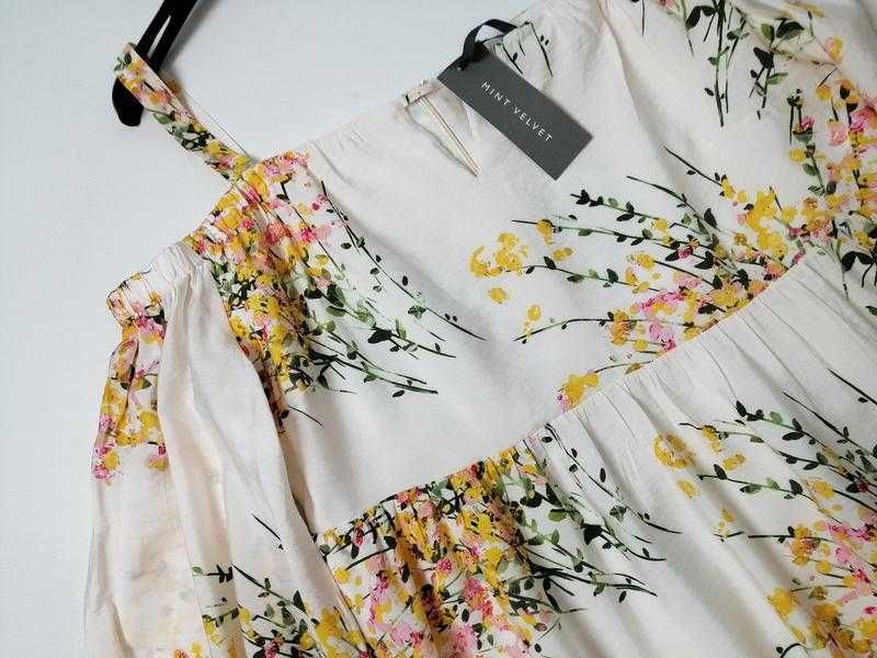 Длинное хлопковое Платье с открытыми плечами Mint Velvet