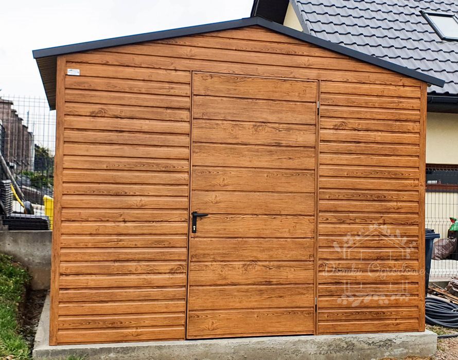 SCHOWEK DOMEK OGRODOWY 3m x 3m DWUSPAD drzwi  drewnopodobny  ID152