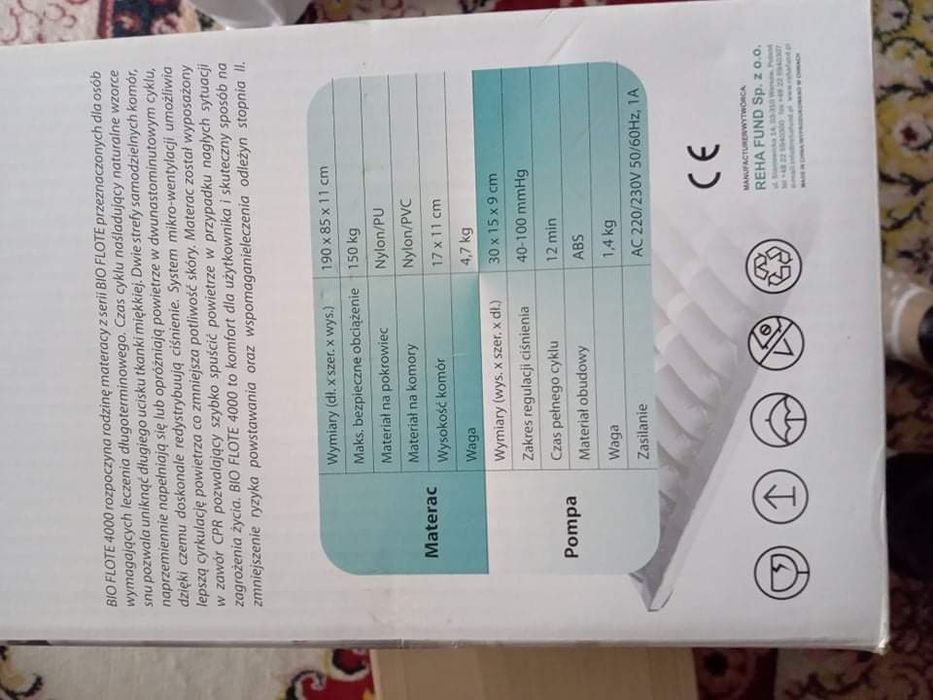 Nowy materac przeciwodleżynowy