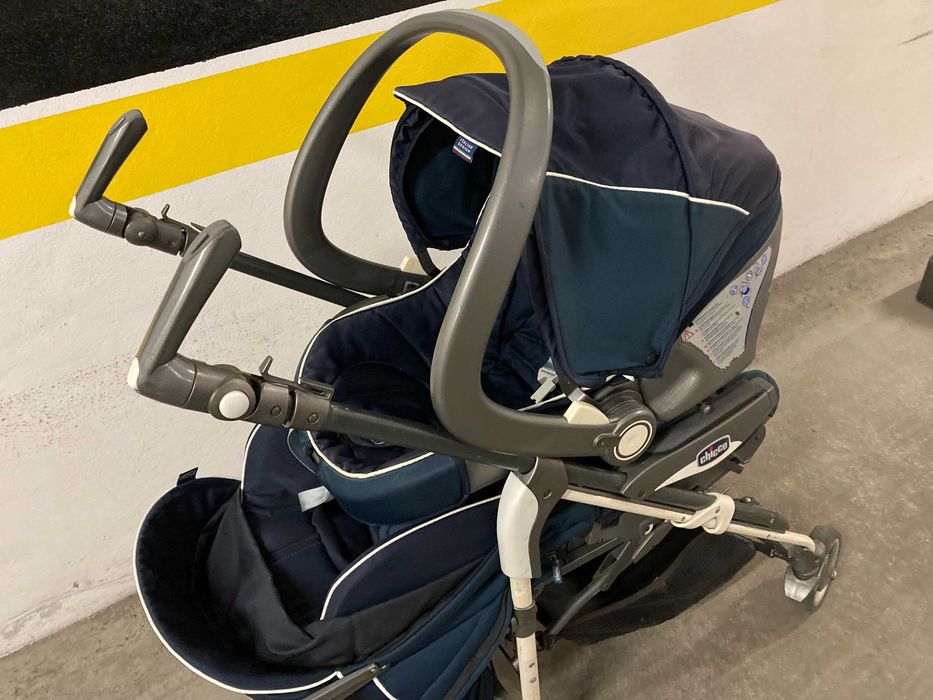 Conjunto Chicco trio living para bebé carrinho alcofa e ovo
