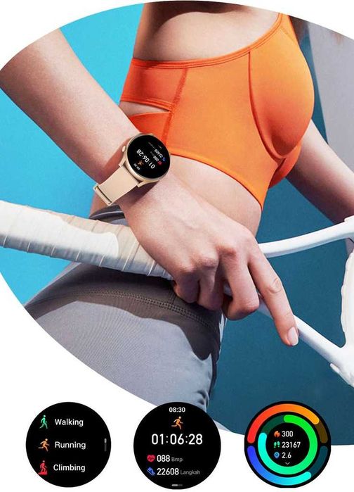 Smartwatch Zegarek Damski POLSKIE MENU Rozmowy Ciśnienie PULS SPORT BT