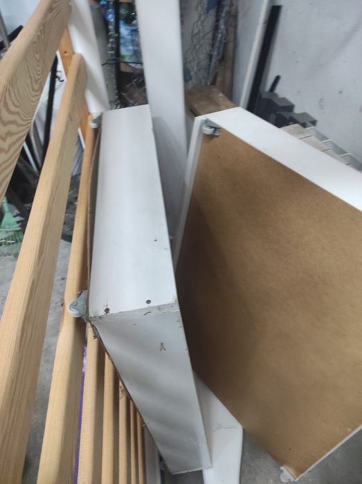 Łóżko drewniane dziecięce, białe 175/96 z materacem