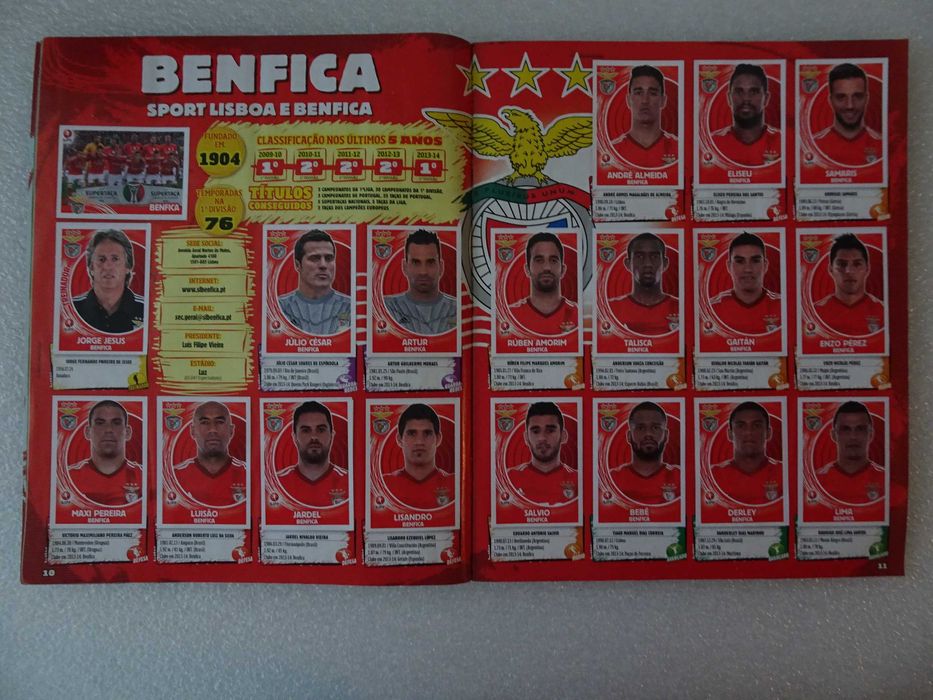 Caderneta cromos de Futebol 2014/2015 Panini + suplemento atualização