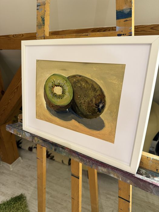 Obraz akrylowy ręcznie malowany w ramie 40x30 kiwi