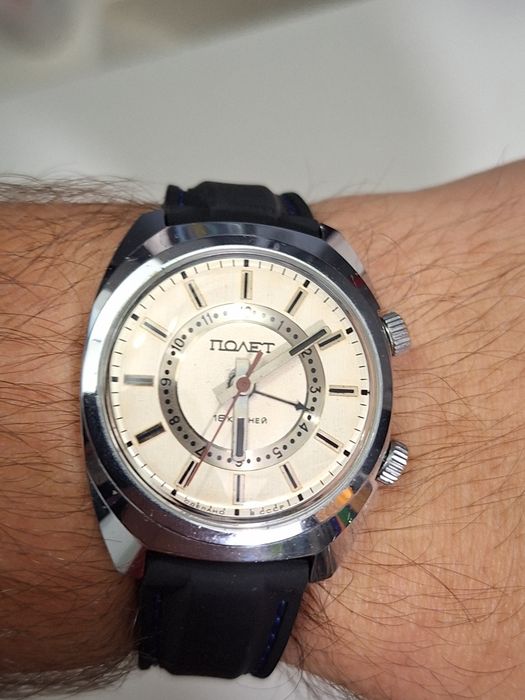 Poljot sygnał alarm budzik chrom vintage