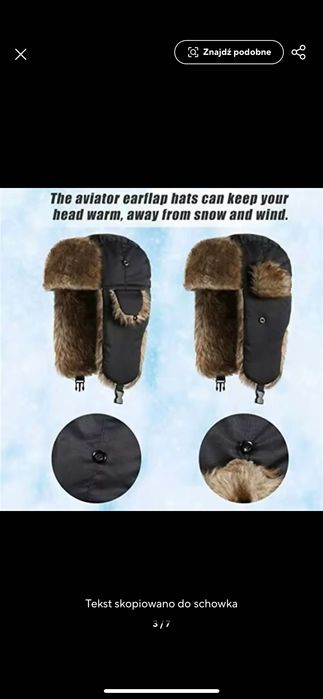 Nowa czapka męska uszatka zimowa militarna wojskowa